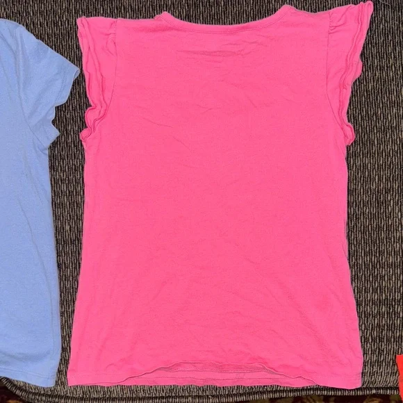 2 Shirts! Cat & Jack Blue shirt 6x size and Sonoma Pink Graphic Tee 7. - Picture 10 of 11